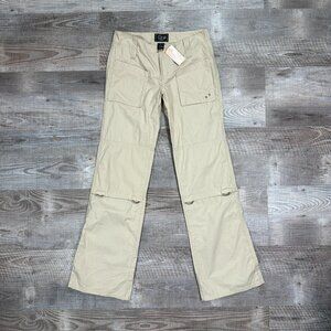 Y2K 90s Forever 21 Cargo Parachute Paratrooper Convertible Taupe Pants Sz Sx31"